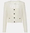 Alessandra Rich Tweed Jacket With Sequins Embell In White