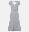 Alessandra Rich Sequined Tweed Midi Dress In Grey