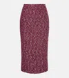 Alessandra Rich Sequined Tweed Midi Skirt In Purple