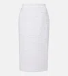 Alessandra Rich Sequined Tweed Midi Skirt In White