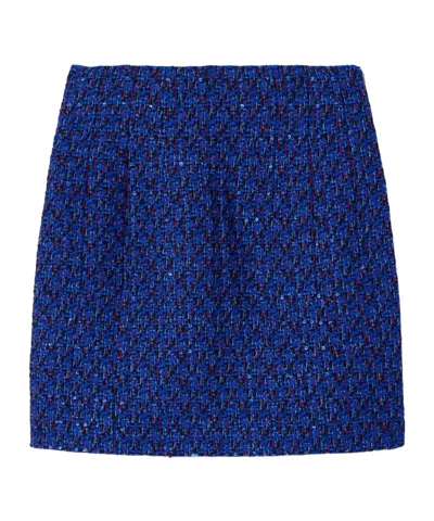 Alessandra Rich Sequined Tweed Mini Skirt In Blue