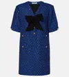 Alessandra Rich Sequined Tweed Minidress In Blue