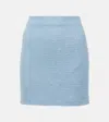 Alessandra Rich High-waisted Tweed Mini Skirt With Sparkling Finish In Blue