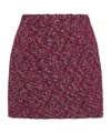 Alessandra Rich Sequined Tweed Wool Miniskirt In Red