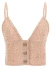 Alessandra Rich Sequin-embellished Wool Blend Tank Top In Pink