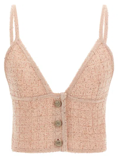 ALESSANDRA RICH ALESSANDRA RICH SEQUIN-EMBELLISHED WOOL BLEND TANK TOP