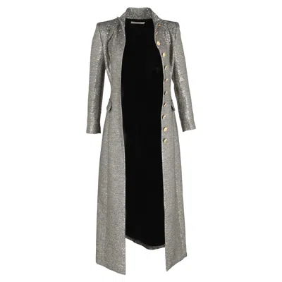 Alessandra Rich Sequinned Coat In Silver Sequins In Gray