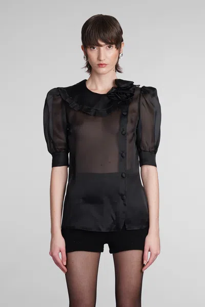 Alessandra Rich Shirt In Black Silk