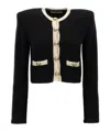 Alessandra Rich Alpaca Cropped Cardigan In Black