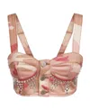Alessandra Rich Short Corset Sling In Multi