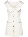 Alessandra Rich Front Buttoned Cady Minidress With Satin Details
