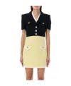 Alessandra Rich Short-sleeve Crop Jacket In Multicolor