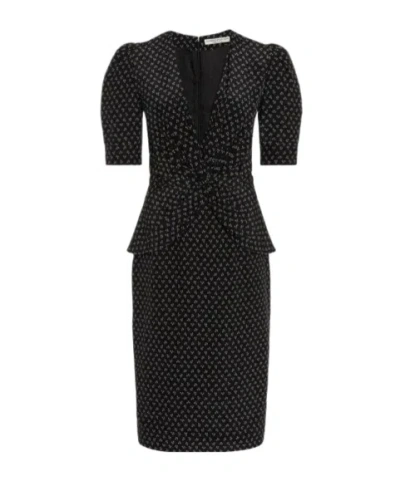 Alessandra Rich Short Sleeve Dress In Black