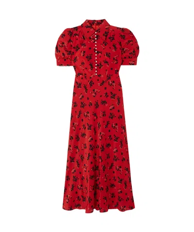 Alessandra Rich Short Sleeve Dress In Red