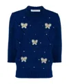 Alessandra Rich Short-sleeve Knitted Top In Blue