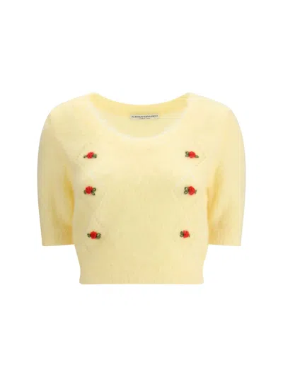 ALESSANDRA RICH SHORT SLEEVE MOHAIR SWEATER
