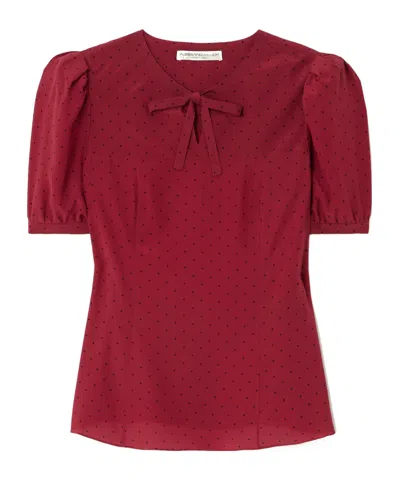 Alessandra Rich Short Sleeve Top In Red