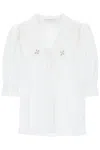 ALESSANDRA RICH ALESSANDRA RICH SHORT-SLEEVED SHIRT WITH EMBROIDERED COLLAR