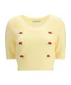 Alessandra Rich Short-sleeved Sweater In White