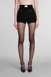 ALESSANDRA RICH SHORTS IN BLACK COTTON