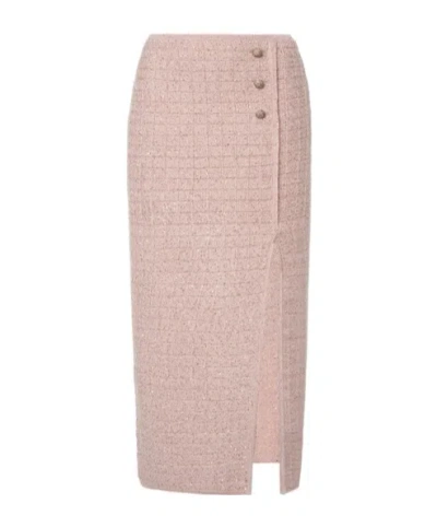 Alessandra Rich Side-slit Skirt In Brown