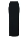 Alessandra Rich Side-split Wool-blend Skirt In Black