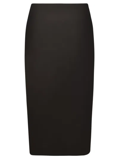 Alessandra Rich Bouclé Tweed Midi Skirt In Black