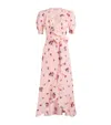 Alessandra Rich Floral Midi Dress In Pink