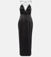 Alessandra Rich Maxikleid Aus Einem Seidengemisch In Black