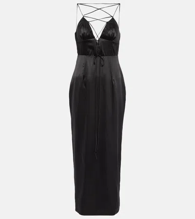 Alessandra Rich Maxikleid Aus Einem Seidengemisch In Black