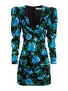 Alessandra Rich Silk Dress In Multicolor