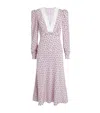 Alessandra Rich Floral Lace-trimmed Silk Midi Dress