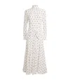 Alessandra Rich Silk High-neck Midi Dress In White