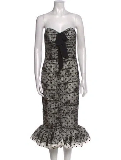Pre-owned Alessandra Rich Silk Knee-length Dress In Black