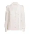 Alessandra Rich Silk Lace-trim Blouse In White