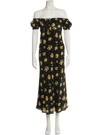Pre-owned Alessandra Rich Silk Long Dress In Black