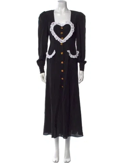 Pre-owned Alessandra Rich Silk Long Dress In Black