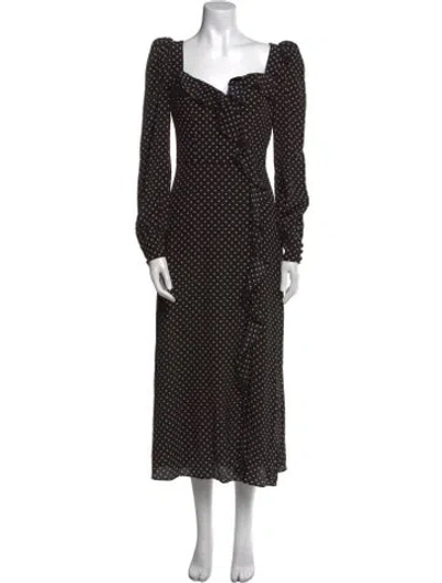 Pre-owned Alessandra Rich Silk Long Dress In Black