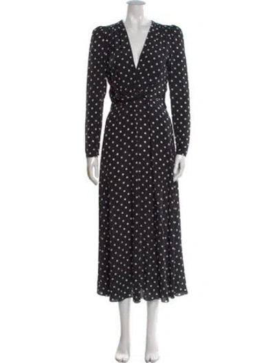 Pre-owned Alessandra Rich Silk Long Dress In Black