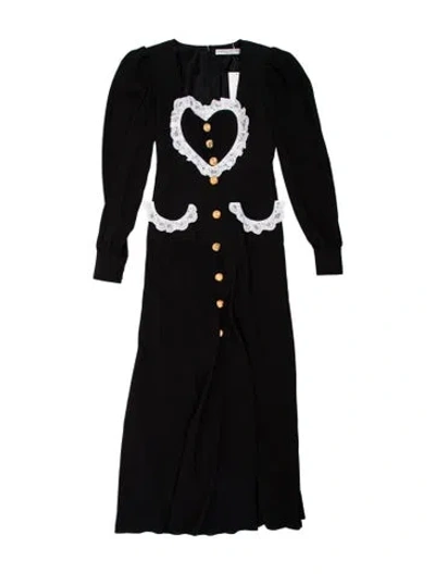 Pre-owned Alessandra Rich Silk Long Dress In Black
