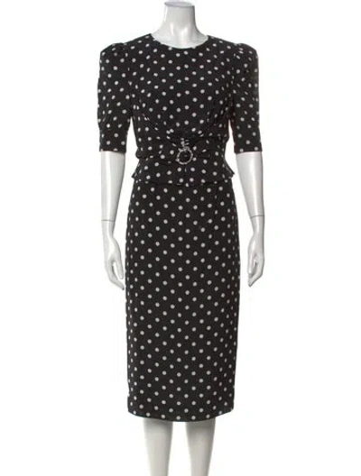 Pre-owned Alessandra Rich Silk Long Dress In Black
