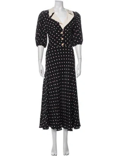 Pre-owned Alessandra Rich Silk Long Dress In Black