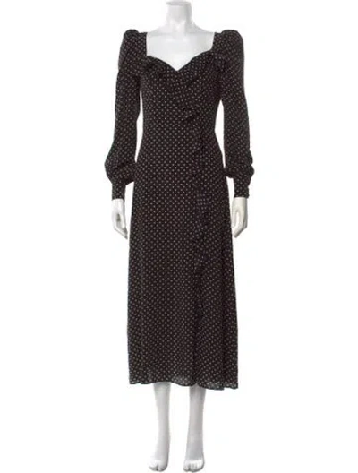 Pre-owned Alessandra Rich Silk Long Dress In Black