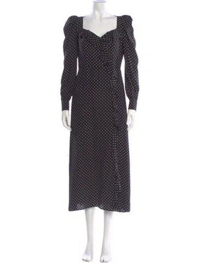 Pre-owned Alessandra Rich Silk Long Dress In Blue