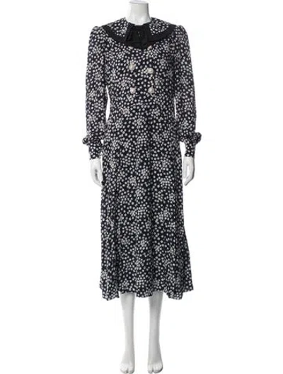 Pre-owned Alessandra Rich Silk Long Dress In Blue