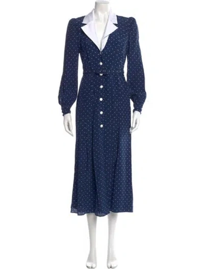 Pre-owned Alessandra Rich Silk Long Dress In Blue