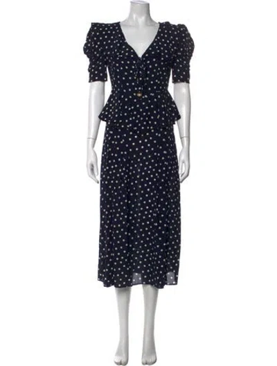 Pre-owned Alessandra Rich Silk Long Dress In Blue