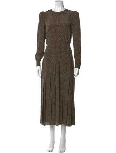Pre-owned Alessandra Rich Silk Long Dress In Green