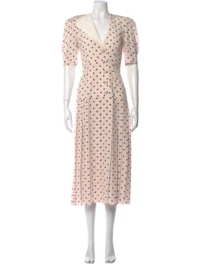 Pre-owned Alessandra Rich Silk Long Dress In Neutral