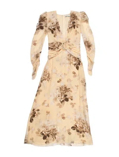 Pre-owned Alessandra Rich Silk Long Dress In Neutrals